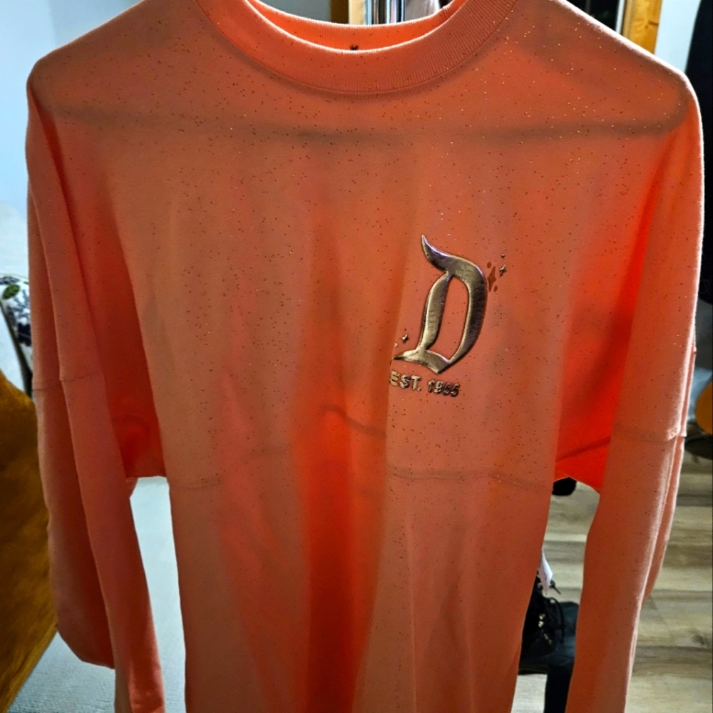 Disney Coral Glitter Sweatshirt Peach color